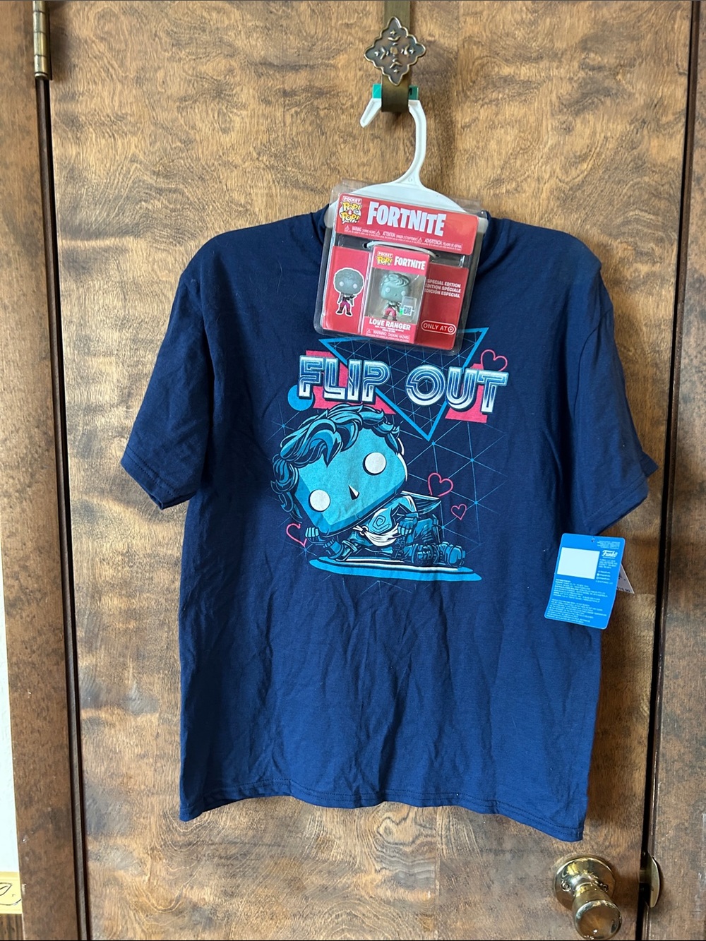 Kids "Flip Out" Navy Blue Graphic Tee M